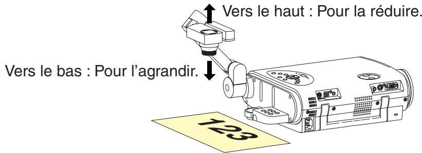 TOSHIBA TLP 250 - Déplacez la tête de laamera pour régler la taille de l'image. - 1