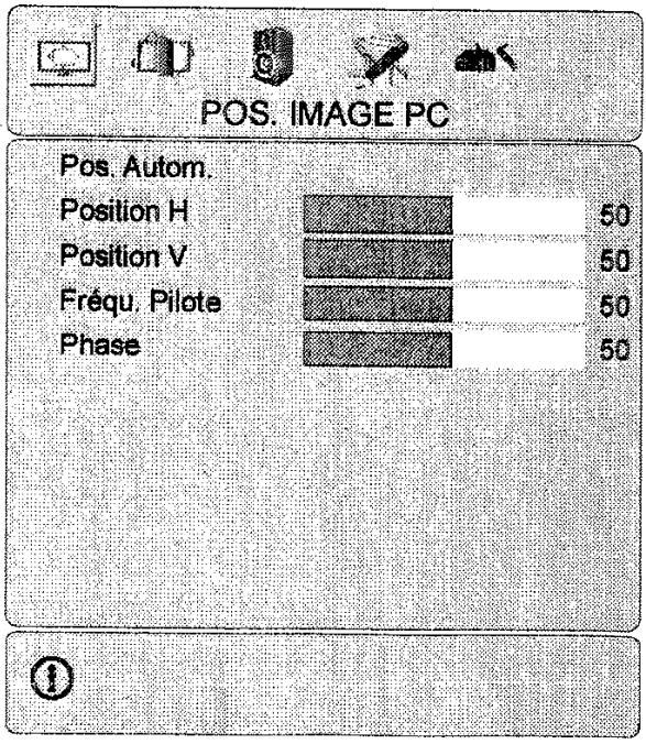 PROLINE LD3255HD - Menu de Position de l'Image PC - 1