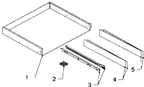 AEG PE 803 9-MC - COMPOSANTS POUR L'INSTALLATION DU TIROIR (EN OPTION) - 1