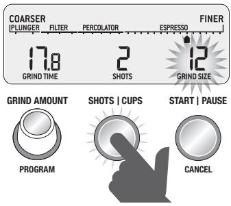 BREVILLE BCG820 - Selecting your SHOTS / CUPS - 1
