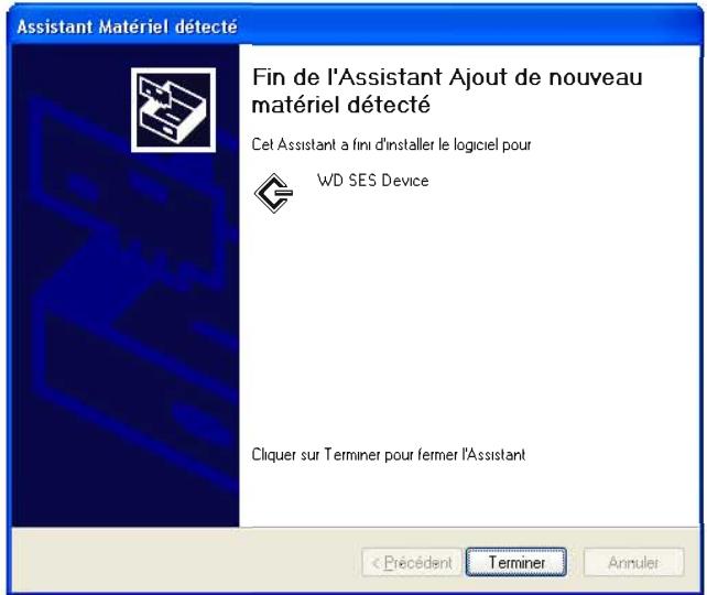 WESTERN DIGITAL DD2,5 500 ULTRA BK - Quand l'installation est terminée, cliquez sur Terminer : - 1
