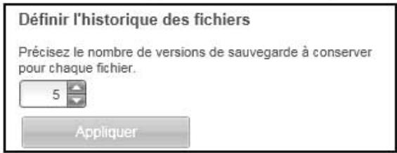 WESTERN DIGITAL DD2,5 500 ULTRA BK - Réglage du nombre de versions de sauvogarde - 1