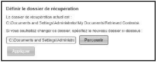 WESTERN DIGITAL DD2,5 500 ULTRA BK - Définition d'un autre dossier de contenus récuppérés - 1