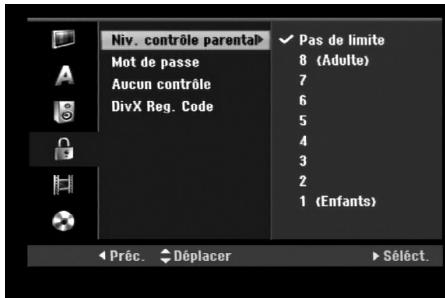 LG-GOLDSTAR RH270 - Réglage du verrouillage enfants (commande parentale) - 1