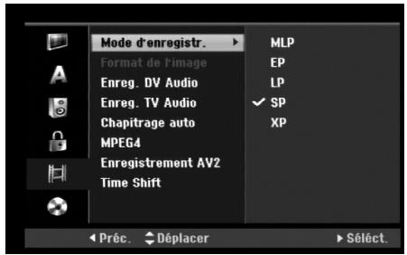 LG-GOLDSTAR RH270 - Réglages de l'enregistrement - 1