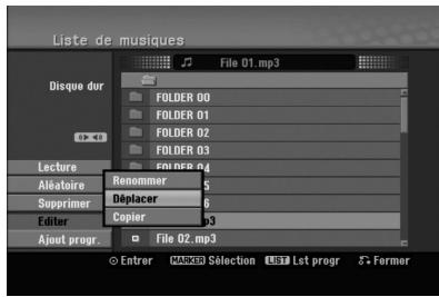 LG-GOLDSTAR RH270 - Déplacer un ou plusieurs fichiers vers un autre dossier du disque dur - 1