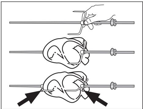 ARTHUR MARTIN AOC 68441 X - Pour que la poignée reste bien fixée sur le tournebroche, le petit arc doit être maintenu enforcé. - 1