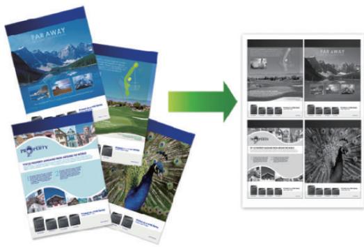 BROTHER DCP-LSSOODN - Imprimer plusieurs pages sur une feuille de papier (N en 1) (Windows®) - 1