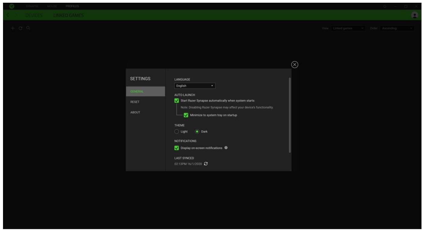 RAZER Basilisk X HS - FENÉTRE PARAMÉTRES - 1