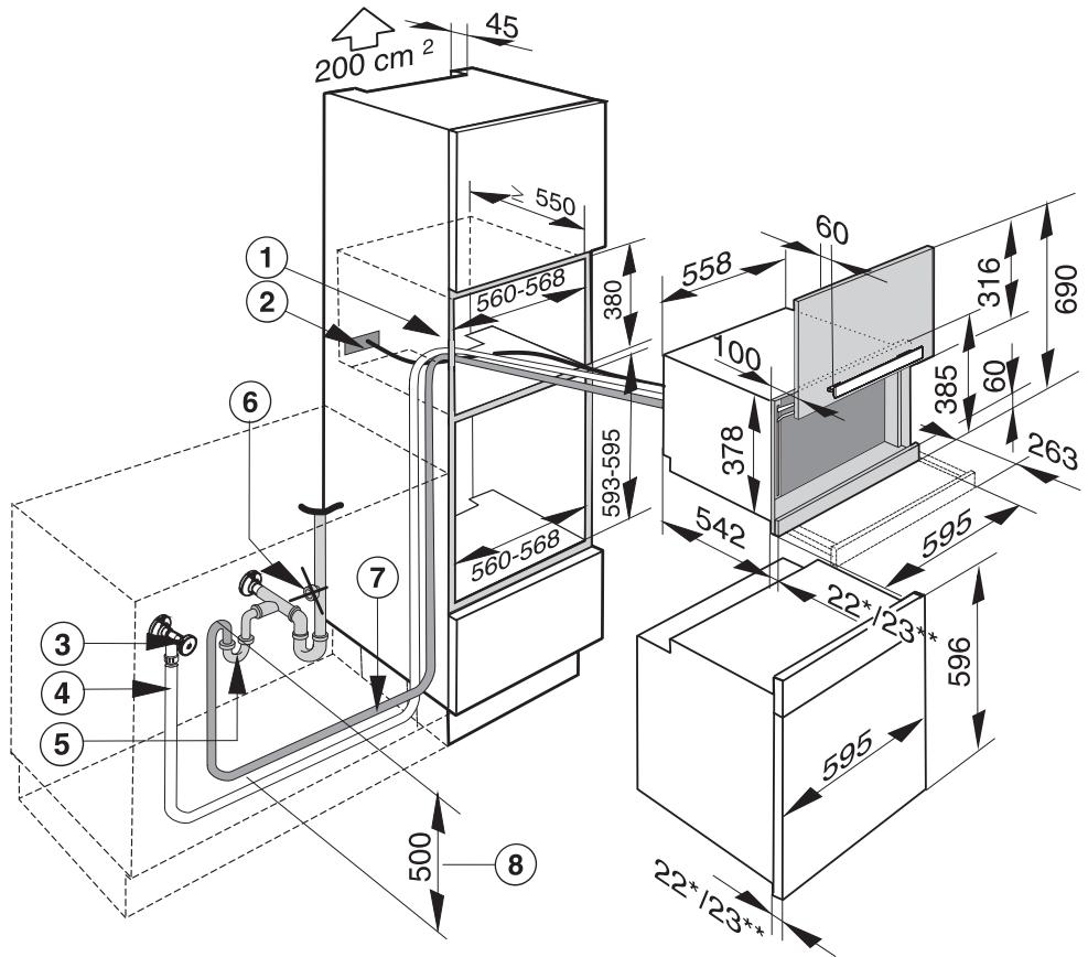 MIELE DGD4635 - DGD 6635 (niche d'encastrement de 380 mm) - 1