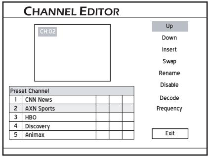 LITE-ON LVW 5027 HC+ - Déplacer les chaînes TV vers le haut/bas - 4