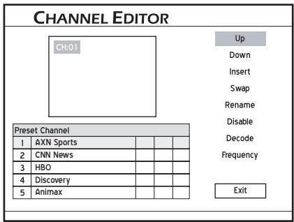 LITE-ON LVW 5027 HC+ - Déplacer les chaînes TV vers le haut/bas - 6