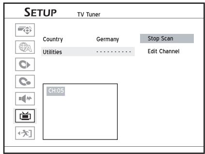 LITE-ON LVW 5027 HC+ - Etape 2: Balayer les chaînes TV - 1