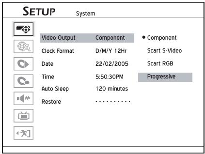 LITE-ON LVW 5027 HC+ - Paramétrer la sortie video - 1