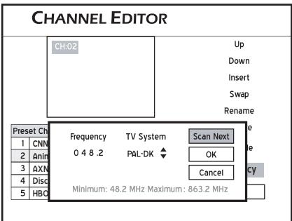 LITE-ON LVW 5027 HC+ - Paramétrer la fréquence de chaine - 3