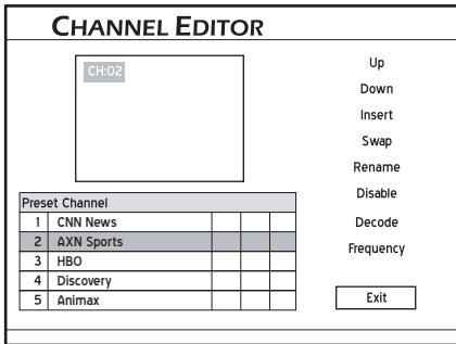 LITE-ON LVW 5027 HC+ - Etape 3 : Editor les chaînes TV apparaisant dans la liste - 2