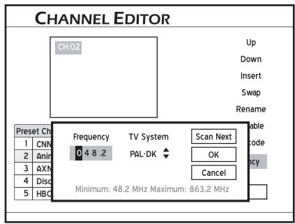 LITE-ON LVW 5027 HC+ - Paramétrer la fréquence de chaine - 2
