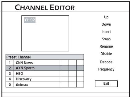 LITE-ON LVW 5027 HC+ - Déplacer les chaînes TV vers le haut/bas - 2