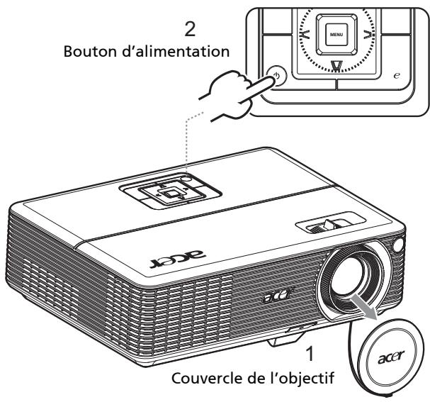 ACER P1303PW - Mise sous tension du projecteur - 1