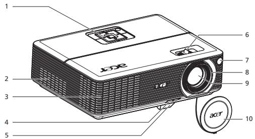 ACER P1303PW - Vue externe du projecteur - 1