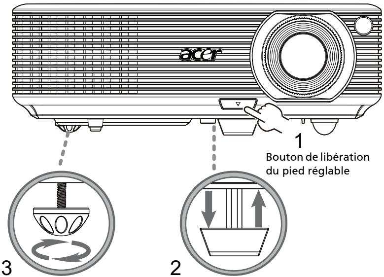 ACER P1303PW - Pour faire descendre l'image: - 1