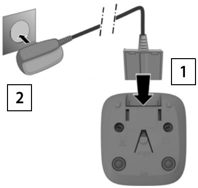 GIGASET E200 DUO - Raccordement du chargeur (s'il est fourni) - 1