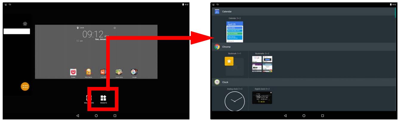 ACER A3-A40-N9E6X - Ajouter des widgets à un écran d'accueil - 1