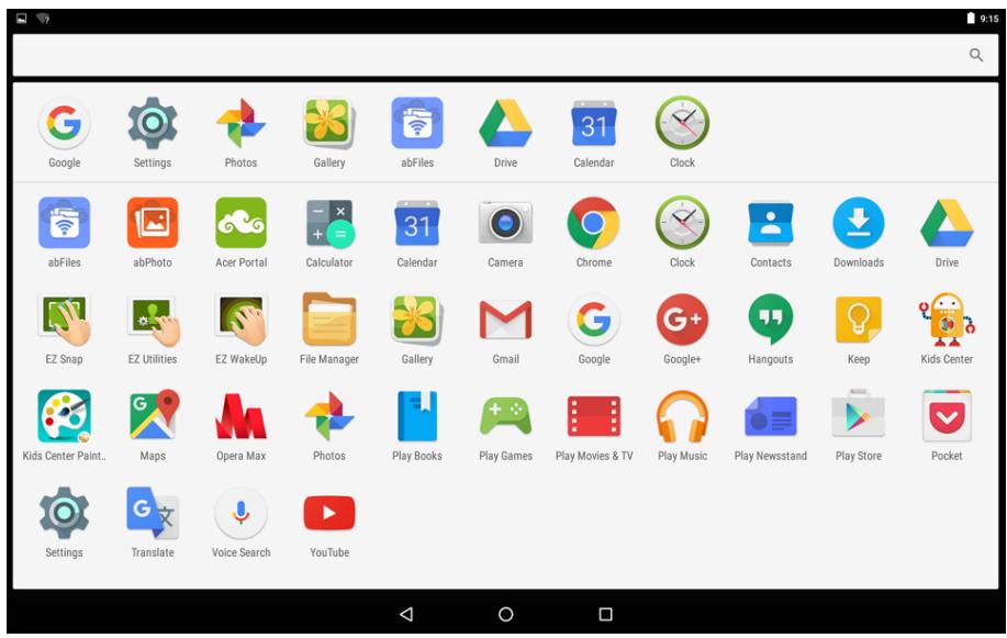 ACER A3-A40-N9E6X - La liste d'applications - 1