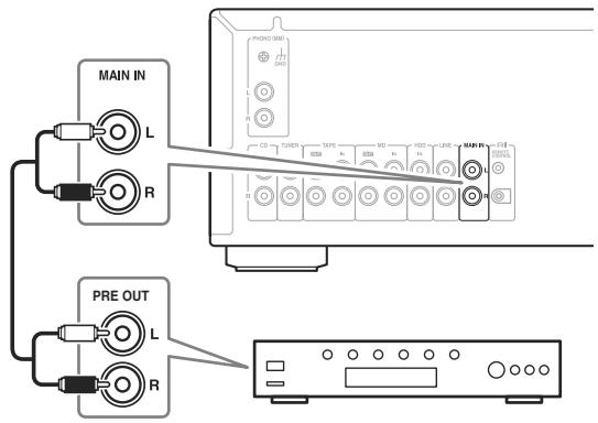 ONKYO A-9555 - Branchement d'un préamplificateur (A-9755 uniquement) - 1