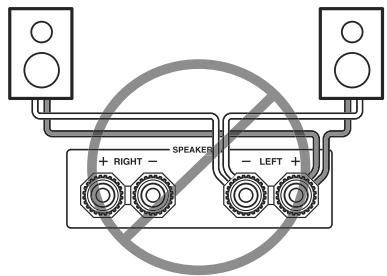 ONKYO A-9555 - Précautions lors de la connexion des enceintes - 1