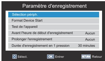 TOSHIBA 32E2553D - Pour selectionner le disque dur USB et la partition pour l'enregistrement : - 1