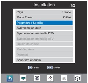 TOSHIBA 32E2553D - Modifier les paramètres de satellite - 1
