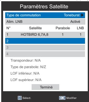 TOSHIBA 32E2553D - Ajouter un satellite. - 1
