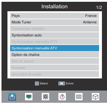 TOSHIBA 32E2553D - Syntonisation manuelle - 1