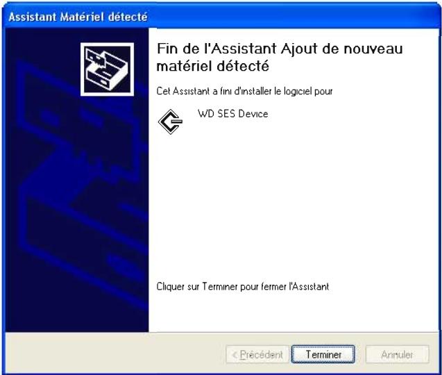 WESTERN DIGITAL DD 1To BK+CLUSB 1660 - Quand l'installation est terminée, cliquez sur Terminer : - 1