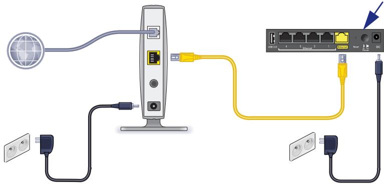 NETGEAR R6100-100PES - Mettez le routeur sous tension. - 1