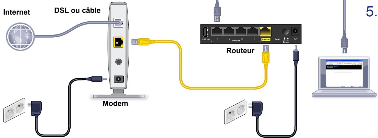 NETGEAR R6100-100PES - Mettez votre routeursous tension. - 1