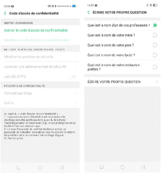 OPPO SMARTPHONE_RX17_PRO_VIOLET_128GO - Gérer le code de confidentialité - 1