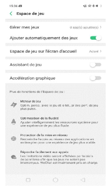 OPPO SMARTPHONE_RX17_PRO_VIOLET_128GO - Paramètres de l'espace de jeu - 2
