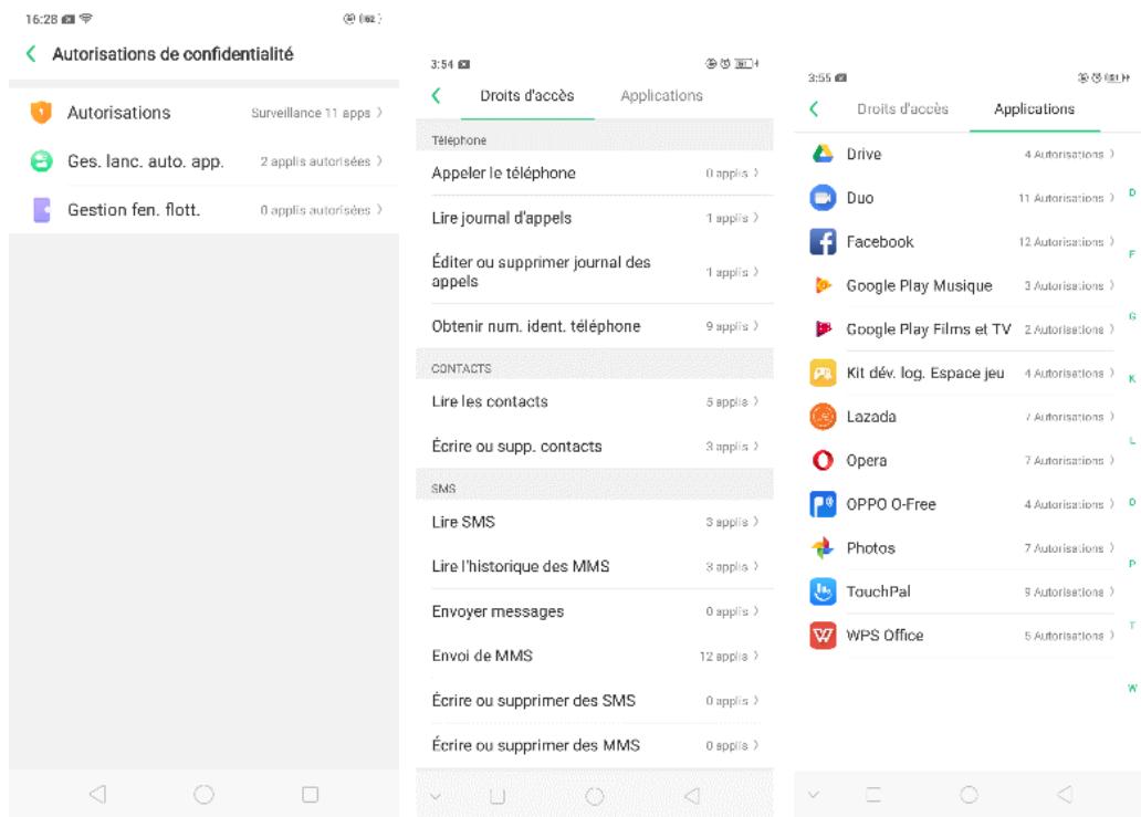 OPPO SMARTPHONE_RX17_PRO_VIOLET_128GO - Autorisations de l'application - 1
