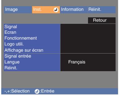 YAMAHA LPX-510 - Sélectionnez la catégorie du réglage à modifier dans le menu principal. - 1