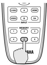 YAMAHA LPX-510 - Rappel de réglages de qualité d'image précédemment enregistrrés en mémoire - 1