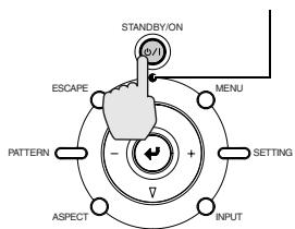 YAMAHA LPX-510 - Mettez sous tension l'équipement raccordé au projecteur. - 1