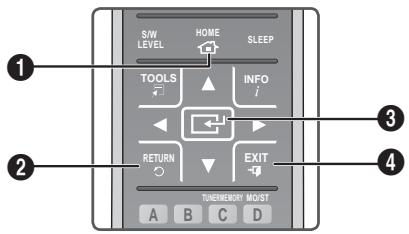 SAMSUNG HT-F9750W - Touches de la télécommande utilisées pour le menu Paramètres - 1