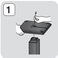 SAMSUNG HT-F9750W - Installation des enceintes sur le pied type Tallboy - 1