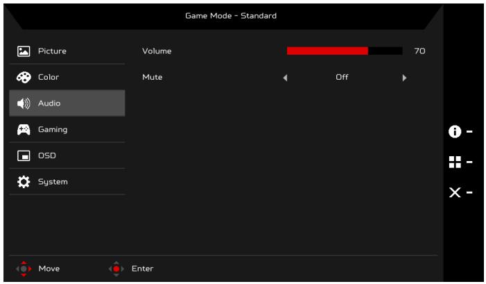 NITRO VG252QPBMIIPX - Ajuster l'Audio - 1