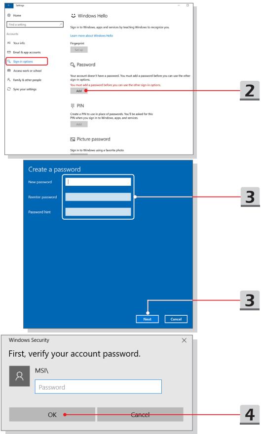 MSIPC PS65_MODERN8RD-255FR - Creer un mot de salle - 1