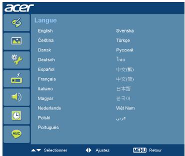 ACER K750 - Langue - 1