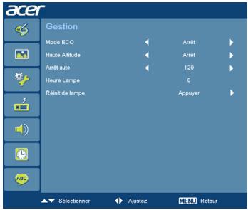 ACER K750 - Gestion - 1