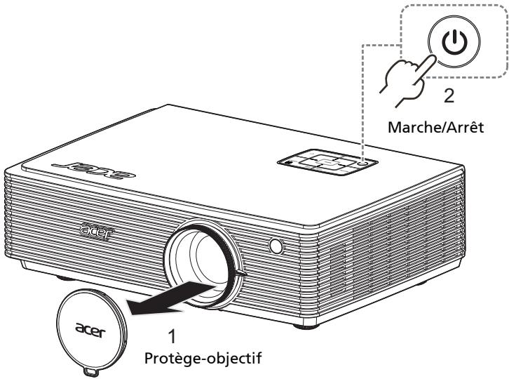 ACER K750 - Mise sous tension du projecteur - 1